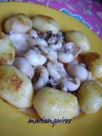   SEPIAS AL AJILLO CON PATATAS GLASEADAS