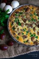   Tarta de champiñones y castañas