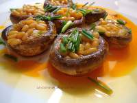   Receta capicúa de Piñones con Champiñones