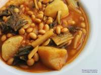   Potaje de soja blanca con acelgas y patatas