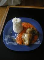   Muslos de pollo rellenos con verduras