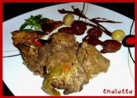   Estofado de jabalí con setas y castañas