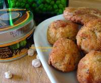   Tortitas de garbanzos con bacalao y gambas