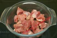 
Magro de cerdo adobado con verduras en agridulce  